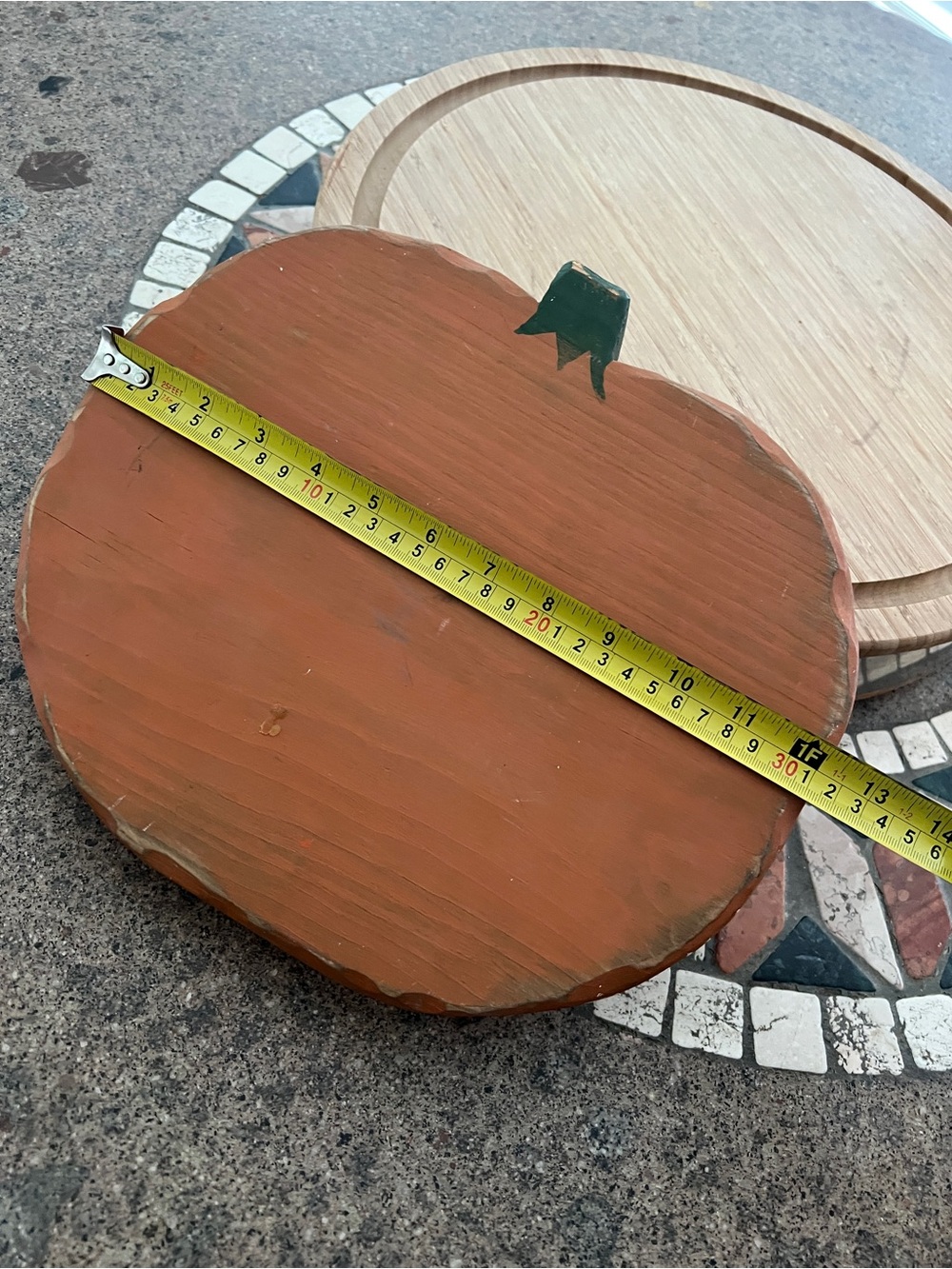 Handcrafted Orange Wooden Pumpkin Fall Halloween Thanksgiving decor Accent - Picture 7 of 8